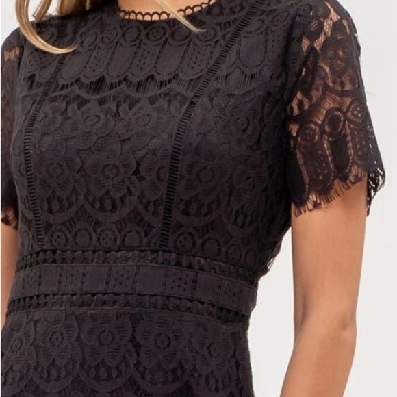 NWOT August Sky Dusty Rose Crochet Boho‎ Mini Dress - Picture 5 of 7